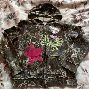 Place Kids Jacket with Floral and Star Design